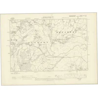 1902 Map of Worcestershire XXXII.NE, 1905 Print