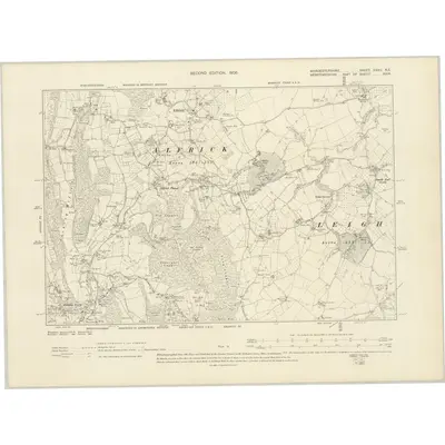 1902 Map of Worcestershire XXXII.SE, 1905 Print