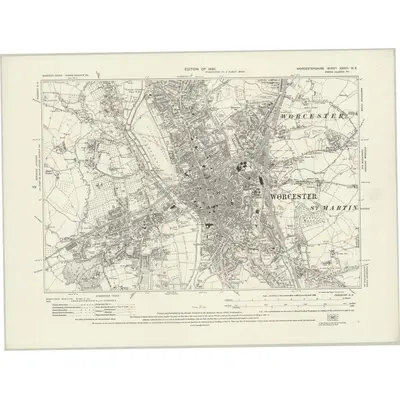 1926 Map of Worcestershire XXXIII.NE, 1930 Print