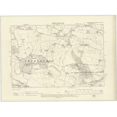 1901 Map of Worcestershire XXXIII.NW, 1905 Print
