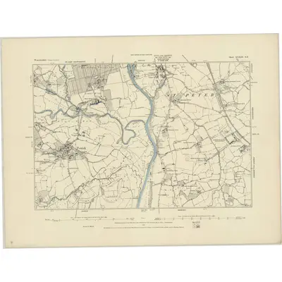 1883 Map of Worcestershire XXXIII.SE, 1885 Print