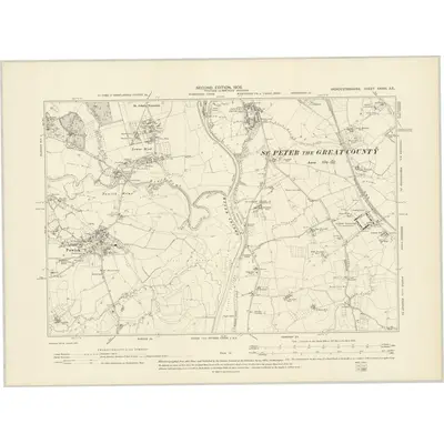1902 Map of Worcestershire XXXIII.SE, 1905 Print