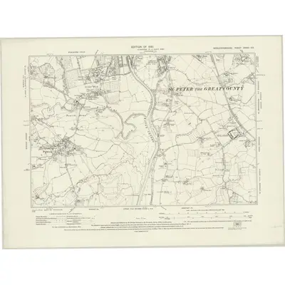 1926 Map of Worcestershire XXXIII.SE, 1930 Print