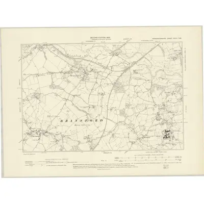 1901 Map of Worcestershire XXXIII.SW, 1905 Print