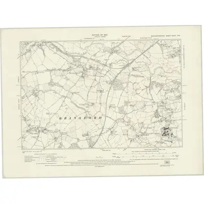 1926 Map of Worcestershire XXXIII.SW, 1930 Print