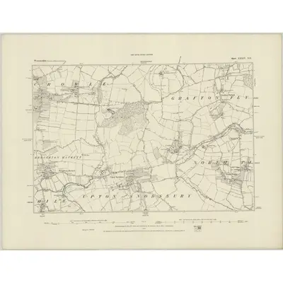 1883 Map of Worcestershire XXXIV.NE, 1884 Print