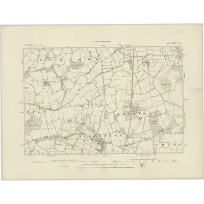 1883 Map of Worcestershire XXXIV.NW, 1884 Print