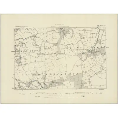 1883 Map of Worcestershire XXXIV.SE, 1884 Print