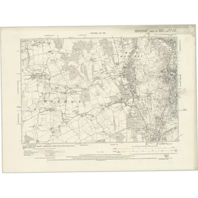 1926 Map of Worcestershire XXXIX.SE, 1931 Print