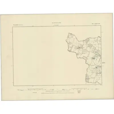 1884 Map of Worcestershire XXXIX.SW, 1885 Print