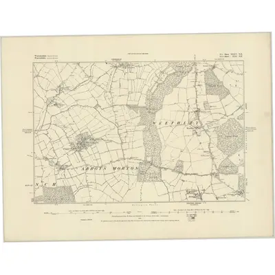 1883 Map of Worcestershire XXXV.NE, 1884 Print
