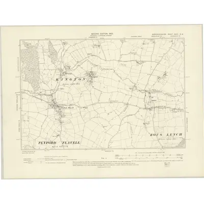 1903 Map of Worcestershire XXXV.NW, 1905 Print