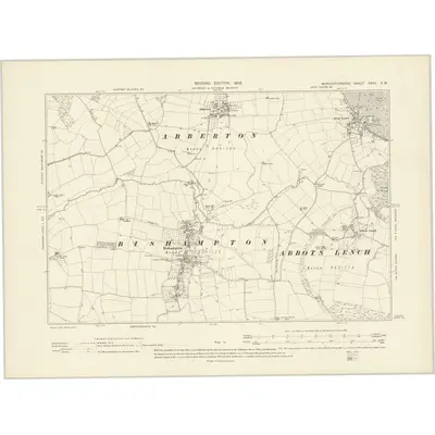 1903 Map of Worcestershire XXXV.SW, 1905 Print