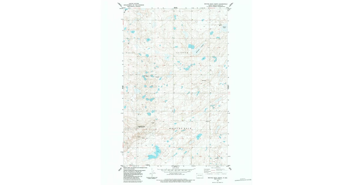 1983 Map of Writing Rock North, Divide County, ND — High-Res | Pastmaps