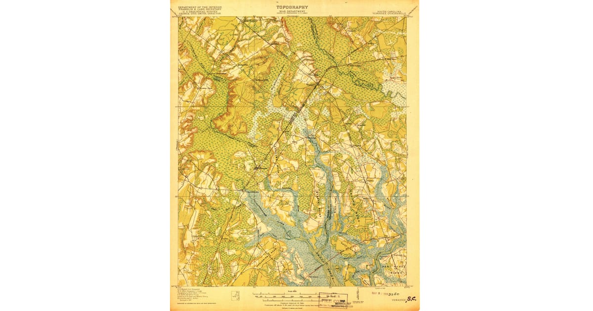 1918 map of yemassee sc high res pastmaps