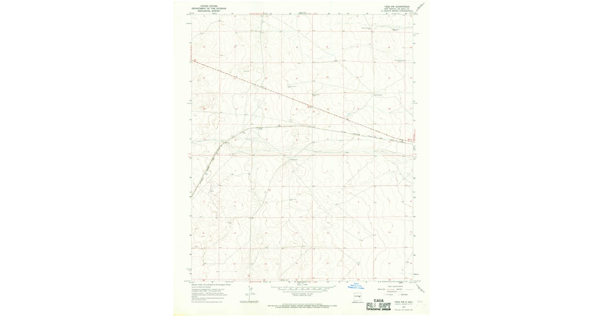 1966 Map of Yeso NW, De Baca County, NM — High-Res | Pastmaps