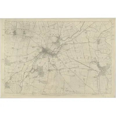 1850 Map of Yorkshire 124, 1854 Print