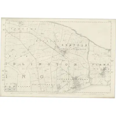 1849 Map of Yorkshire 128, 1854 Print