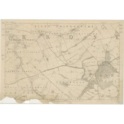 1850 Map of Yorkshire 143, 1854 Print