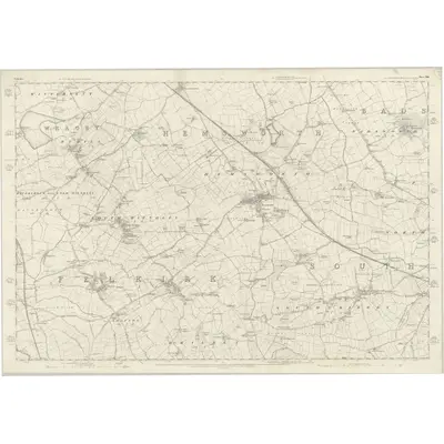 1849 Map of Yorkshire 263, 1854 Print