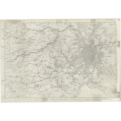 1850 Map of Yorkshire 294, 1855 Print
