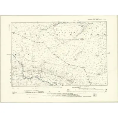 1890 Map of Yorkshire C.NW, 1895 Print