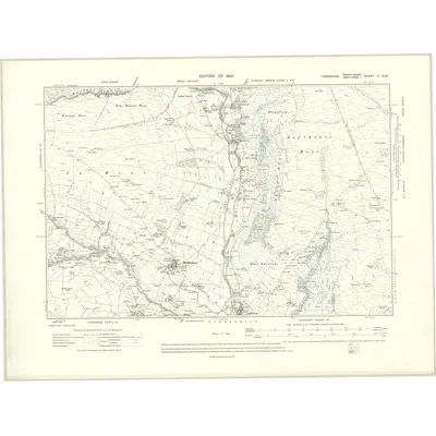 1907 Map of Yorkshire C.SW, 1910 Print