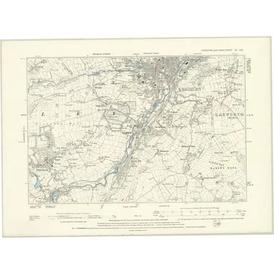 1890 Map of Yorkshire CC.NE, 1895 Print
