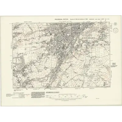 1938 Map of Yorkshire CC.NE, 1944 Print