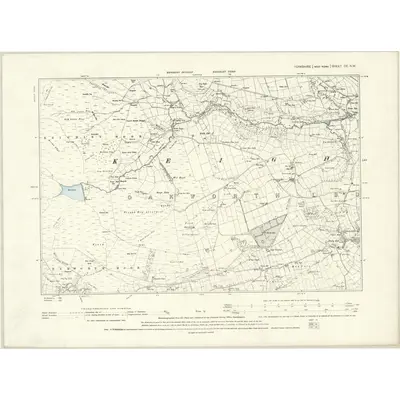 1892 Map of Yorkshire CC.NW, 1895 Print