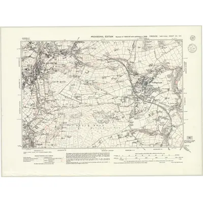 1938 Map of Yorkshire CC.SE, 1943 Print
