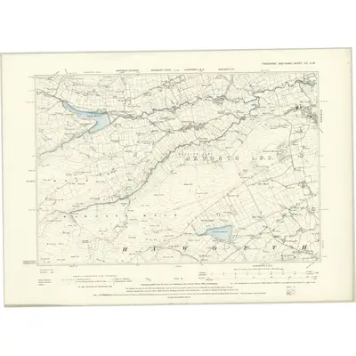 1892 Map of Yorkshire CC.SW, 1895 Print