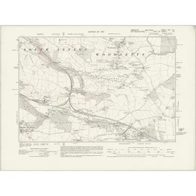 1928 Map of Yorkshire CCC.NE, 1932 Print