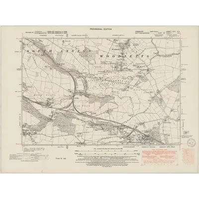 1946 Map of Yorkshire CCC.NE, 1950 Print