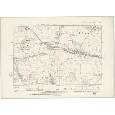 1890 Map of Yorkshire CCC.NW, 1894 Print