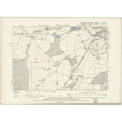 1890 Map of Yorkshire CCC.SE, 1893 Print