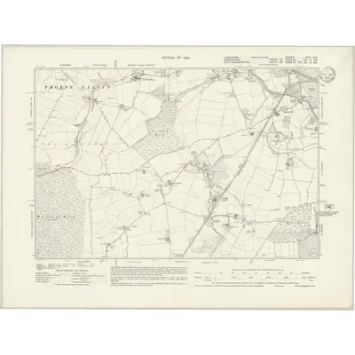1915 Map of Yorkshire CCC.SE, 1939 Print