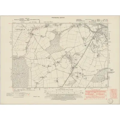1947 Map of Yorkshire CCC.SE, 1950 Print