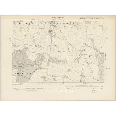 1901 Map of Yorkshire CCC.SW, 1903 Print
