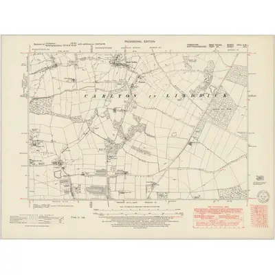 1947 Map of Yorkshire CCCI.NW, 1950 Print