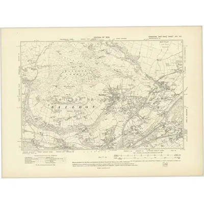 1906 Map of Yorkshire CCI.NE, 1909 Print