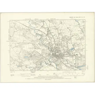 1889 Map of Yorkshire CCI.NW, 1894 Print