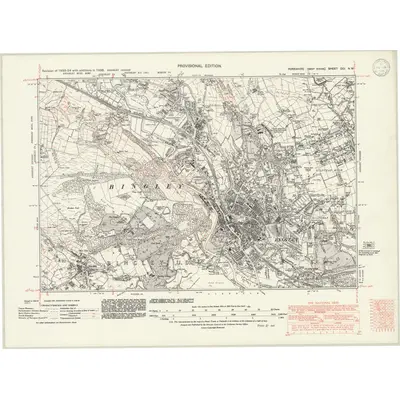 1938 Map of Yorkshire CCI.NW, 1946 Print