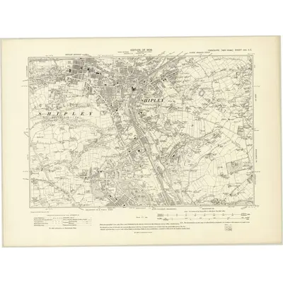 1906 Map of Yorkshire CCI.SE, 1909 Print