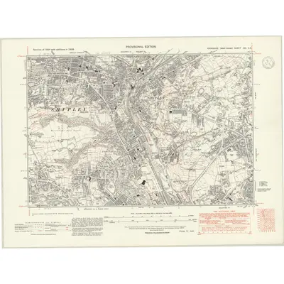 1938 Map of Yorkshire CCI.SE, 1947 Print