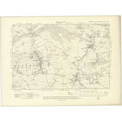 1906 Map of Yorkshire CCI.SW, 1909 Print