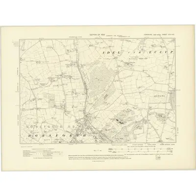 1906 Map of Yorkshire CCII.NE, 1909 Print