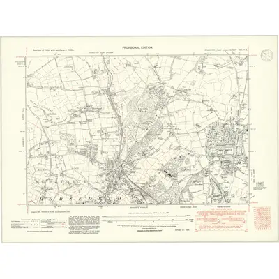 1938 Map of Yorkshire CCII.NE, 1947 Print