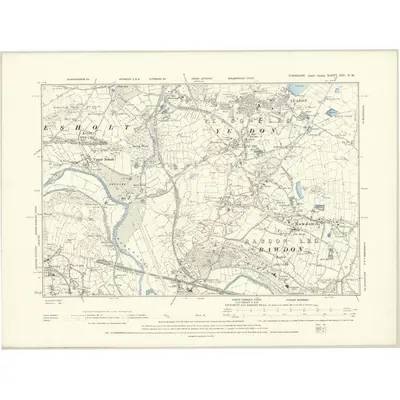 1890 Map of Yorkshire CCII.NW, 1894 Print