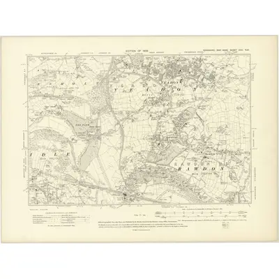 1906 Map of Yorkshire CCII.NW, 1909 Print